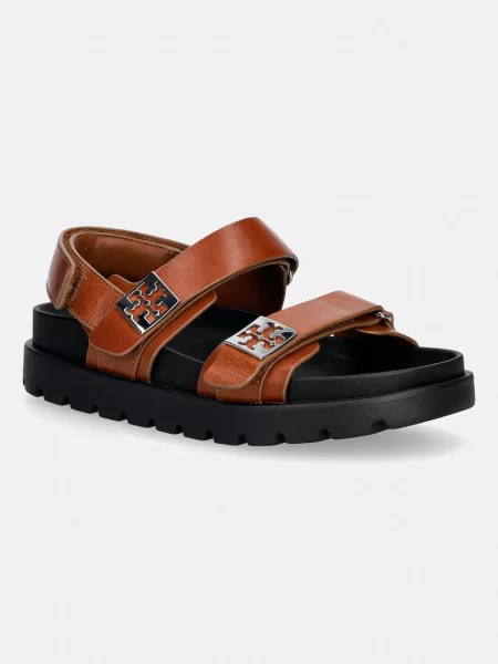 Tory Burch sandale pentru femei de piele Mellow Sport Sandal maro