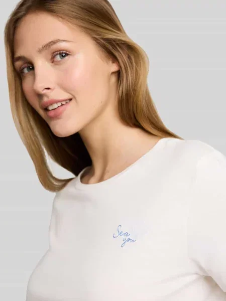 Męski t-shirt o kroju regular fit z czystej bawełny Tom Tailor Denim biała