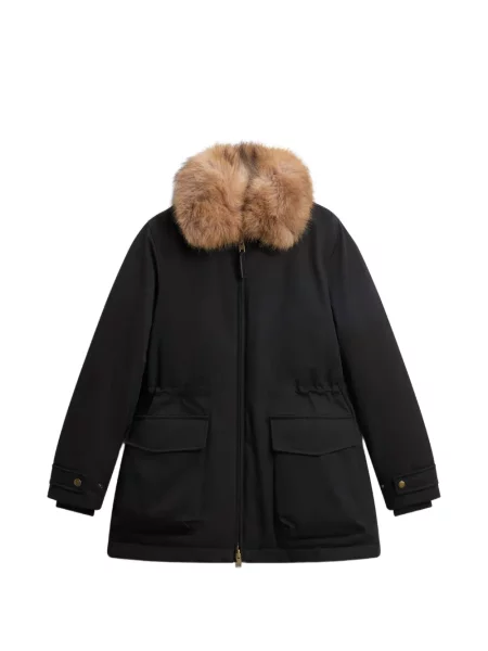 Gulerat geacă Woolrich cu blană negru