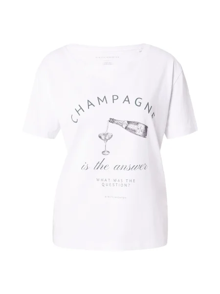 EINSTEIN & NEWTON Tricou Champagne Glas verde închis / negru alb