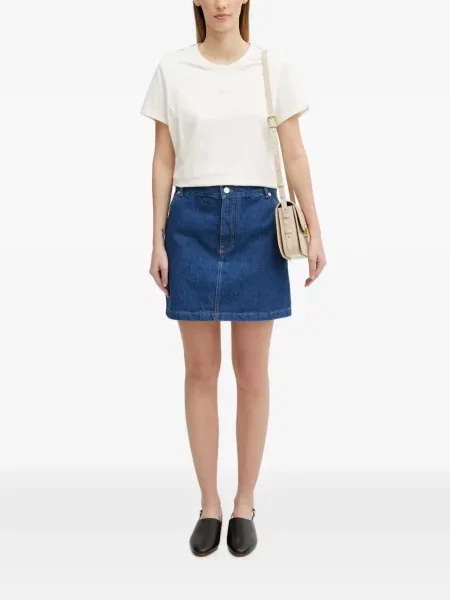 Fusta mini Maison Kitsune cu autograf albastru