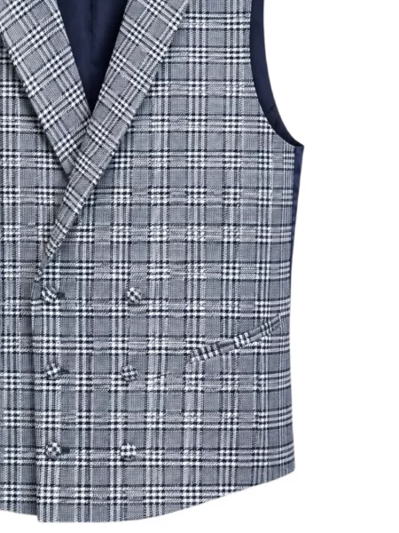 Kockás dupla soros mellény Etiem Textil S.l. kék