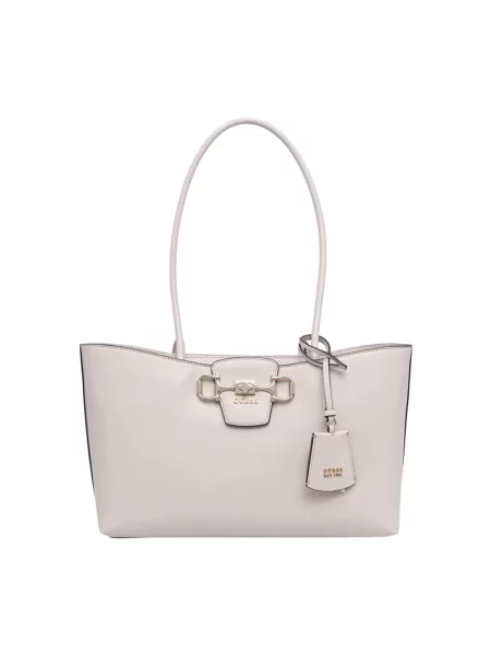Guess torebka tote z imitacji skóry JANIE biała