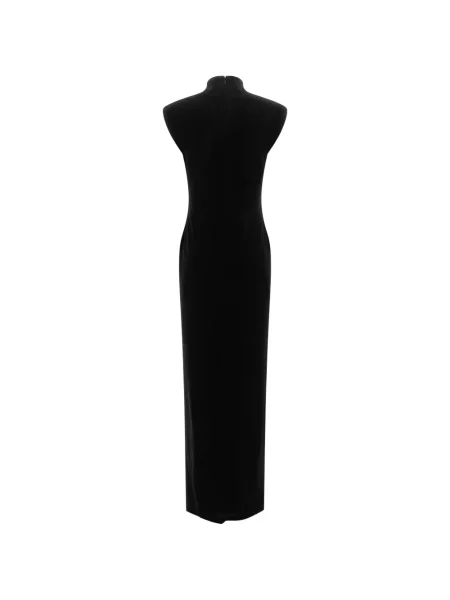 Rochie maxi Lauren Ralph Lauren de catifea negru