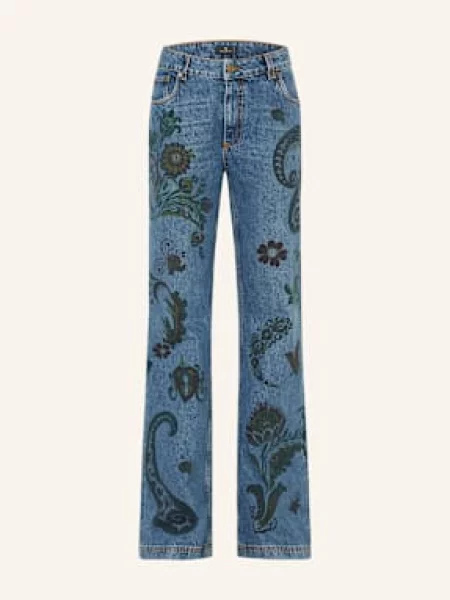 Etro Jeansy Flare blau niebieskie