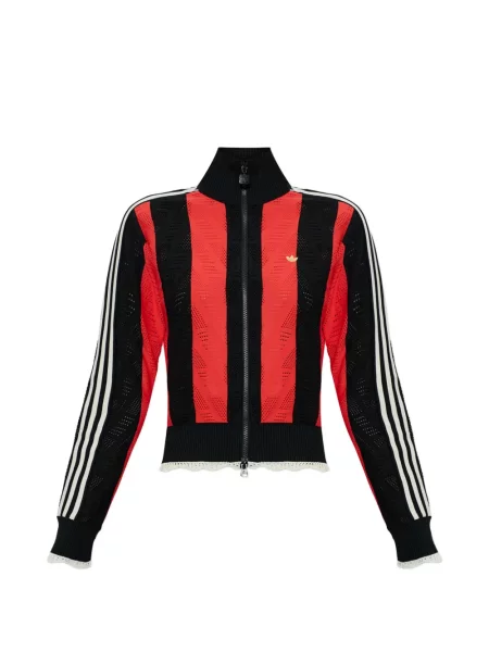 Szorty Adidas w paski z autografem sznurowane brązowe