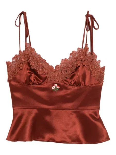 Top Cynthia Rowley din satin maro