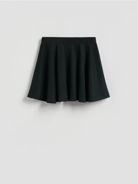 Reserved Fustă mini cu volănașe la tiv albastru-verzui albastru