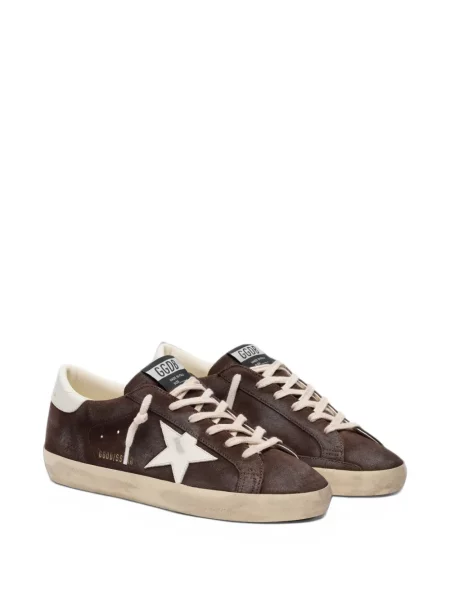 Sneakerși Golden Goose din piele de căprioară alb