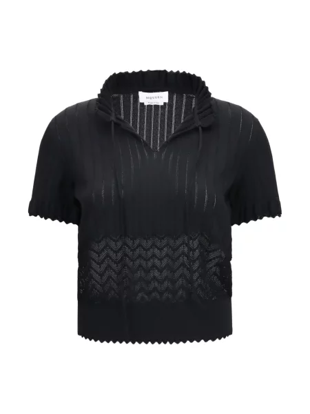 Dzianinowy sweter Alexander Mcqueen czarny