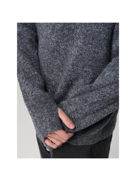 Bouclé pulover Fred Perry cu decolteu rotund gri
