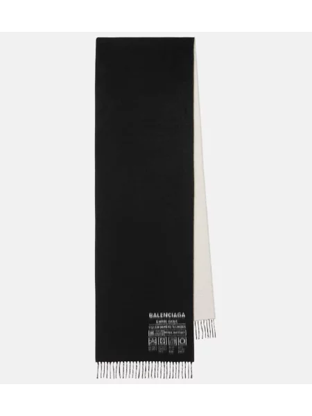 Fular Balenciaga de lână negru