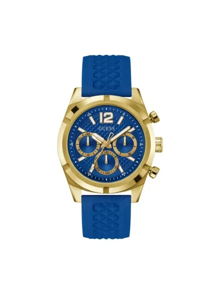 Lniany zegarek Guess niebieski