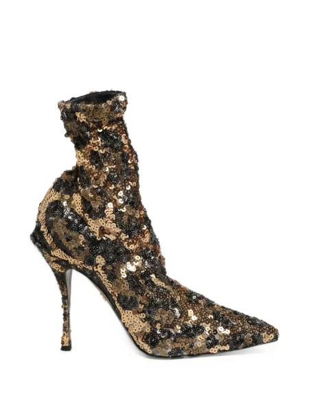Flitteres leopárdmintás bakancs Dolce & Gabbana