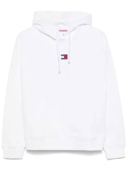 Hanorac cu glugă Tommy Jeans cu autograf cu cordon alb
