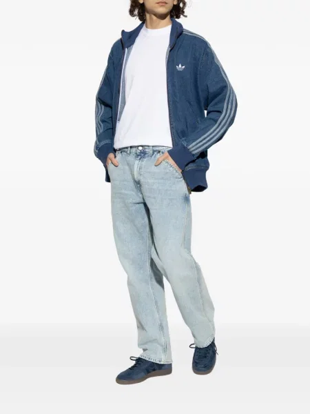 Дънков елек Adidas на райета с връзки с дантела бяло