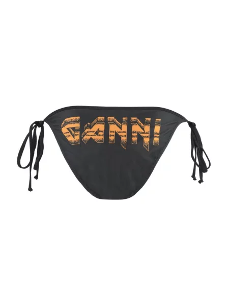 Bikini Ganni z logo czarne