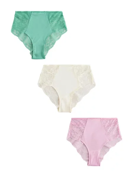 Next Slip fildeş / iarbă / roz verde