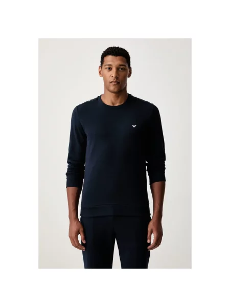 Komplet dresowy Emporio Armani z okrągłym dekoltem ze sznurkiem niebieski