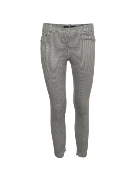 Decupat pantaloni Elisabetta Franchi în carouri alb