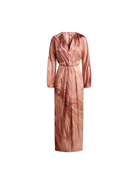Satynowa sukienka Kiton różowa