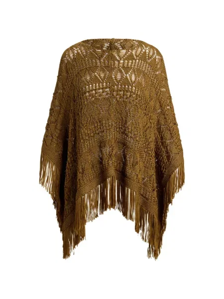 Poncho Lauren Ralph Lauren cu franjuri maro