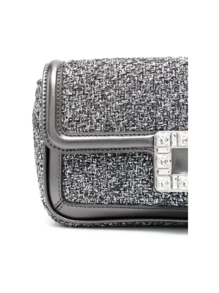 Kopertówka Roger Vivier tweedowa szara