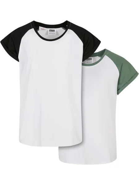 Urban Classics Tricou kaki / negru alb