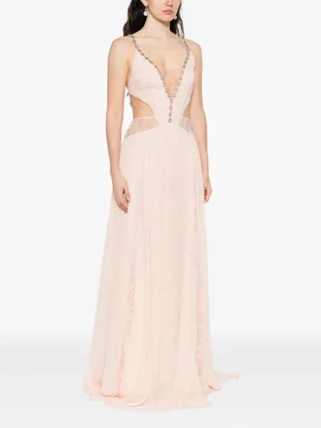 Rochie maxi Nissa de costum roz