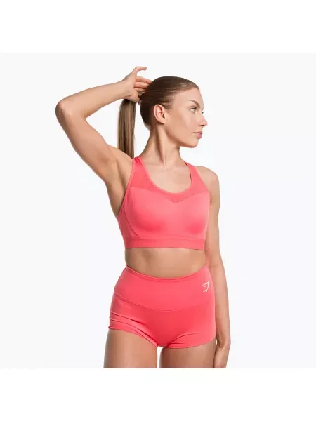 Gymshark Отворен гръб за тренировки Спортен фитнес сутиен розов