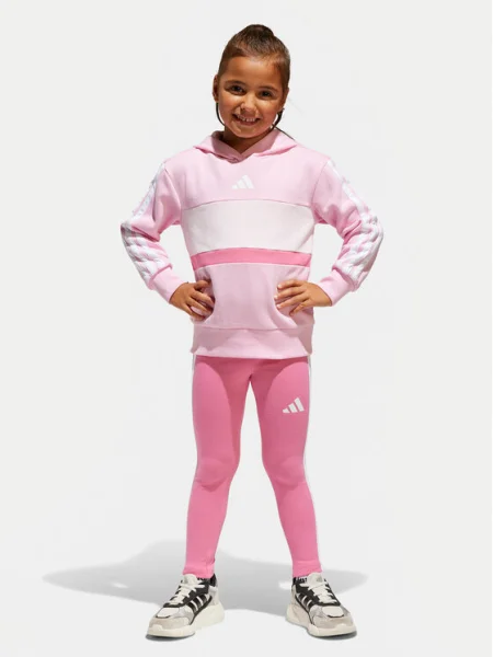 Adidas Комплект суитшърт и клин Seasonal Essentials Tiberio розов