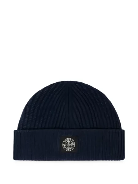 Căciulă Stone Island tricotate cu strasuri albastru