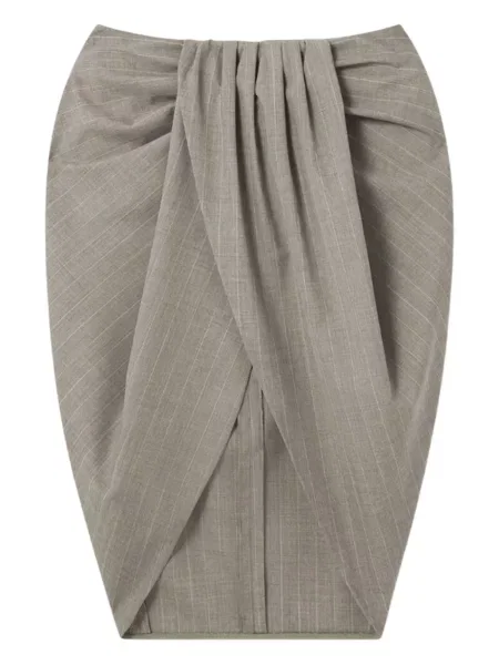 Spódnica midi Stella Mccartney w paski do kolan szara