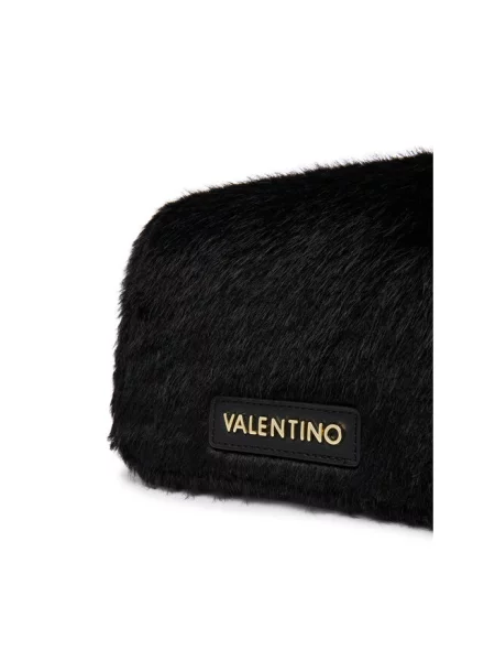 Torba na ramię z o wyglądzie sztucznego futra model ICELAND' Valentino Bags czarny