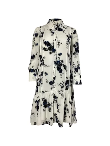 Rochie mini Erdem cu model floral cu imagine de costum alb