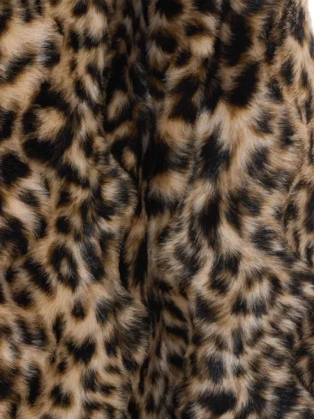 Palton de blană Michael Michael Kors cu model leopard cu blană maro