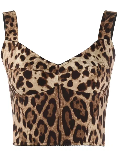 Sutien Dolce & Gabbana cu imagine cu model leopard maro