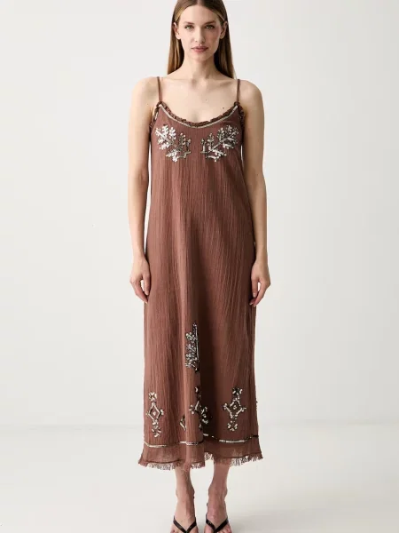 Hoss Intropia rochie de vară cu in maro