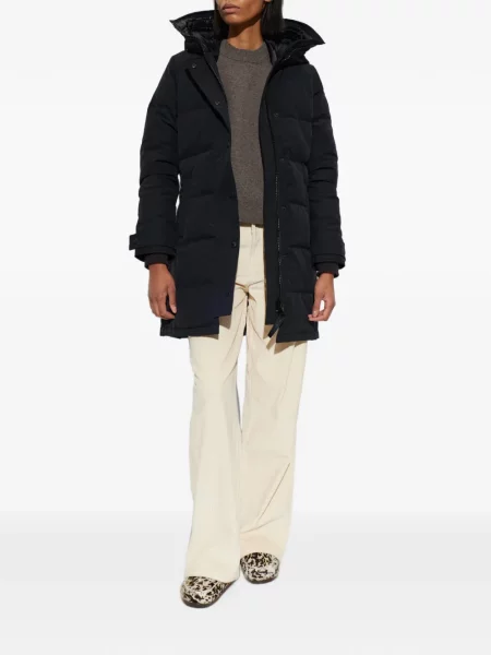 Palton Canada Goose cu glugă negru