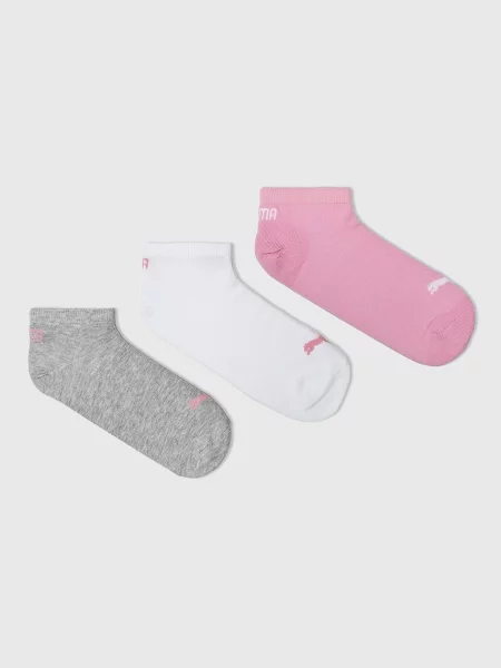 Krótkie skarpety z detalami z logo w zestawie 3 szt. Puma różowe