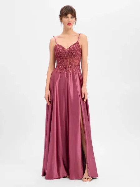Luxuar Fashion sukienka wieczorowa Kobiety jednolity 32 czerwony