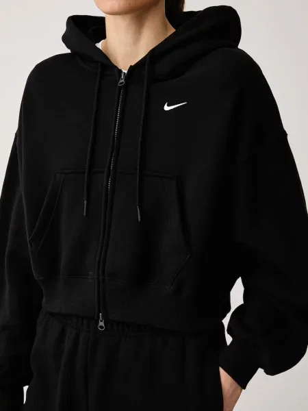 Fleece levágott fleece melegítő felső Nike fekete