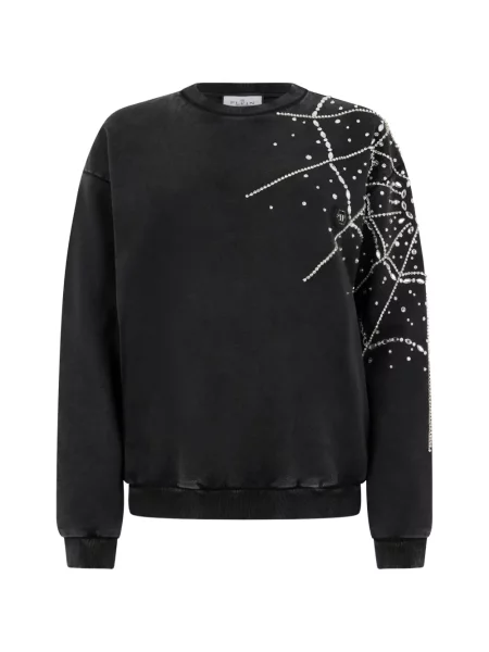 Hanorac Philipp Plein cu decolteu rotund negru