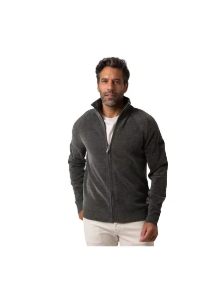 Aksamitny sweter Rrd szary