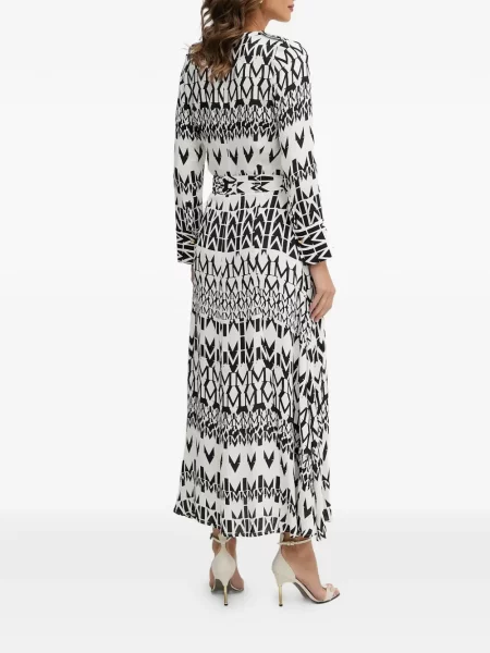 Rochie maxi Guess cu imagine cu imprimeu geometric alb