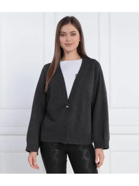 Liu Jo Cardigan cu adaos de lână și cașmir gri