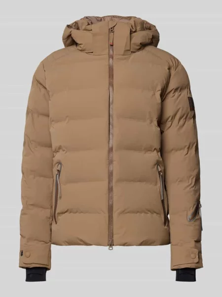 Kurtka w stylu puffer z kapturem model LUKA' Fire + Ice beżowa