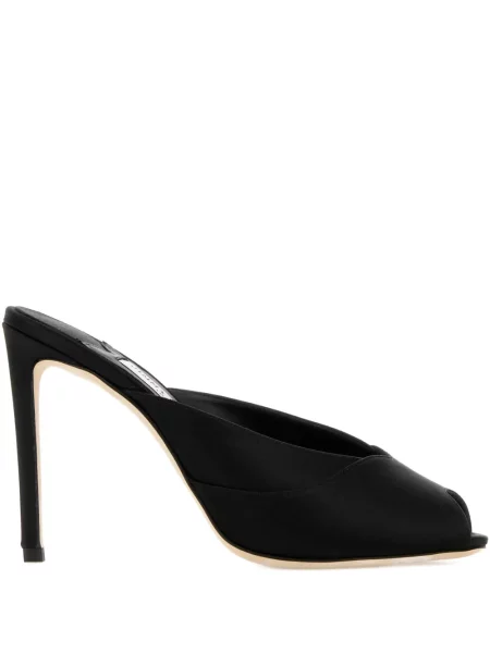 Papuci tip mules Jimmy Choo din satin negru