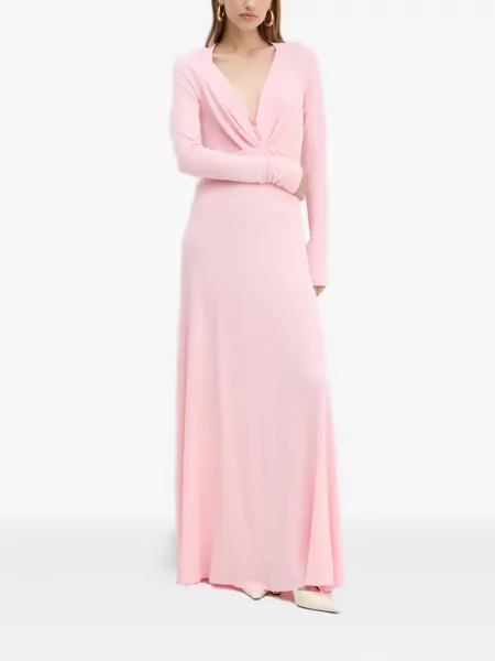 Rochie maxi Victoria Beckham lungă de costum roz