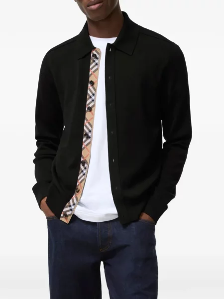 Cardigan Burberry de lână negru